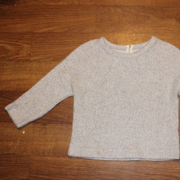 Zara Cropped Sleeve Sweater Small Gray - Picture 2 of 8